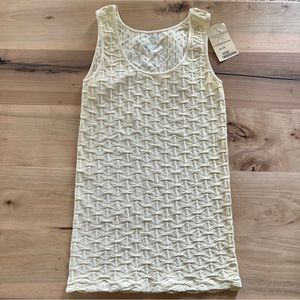 Soft Surroundings lattice seamless cream tank one size small med large XL